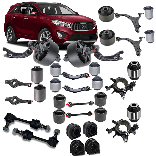 KIT 24 BUCHAS BIELETA SUSPENSÃO TRASEIRA SORENTO 3.3 16/