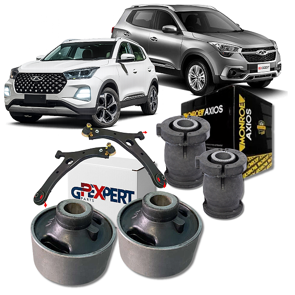 KIT 04 BUCHAS BANDEJA DIANTEIRA TIGGO 5X 2018 A 2026 AXIOS