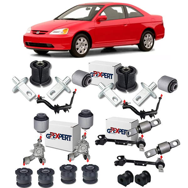 KIT 14 BUCHAS SUSPENSÃO TRASEIRA CIVIC G7 1.7 16V 2001 a 2002