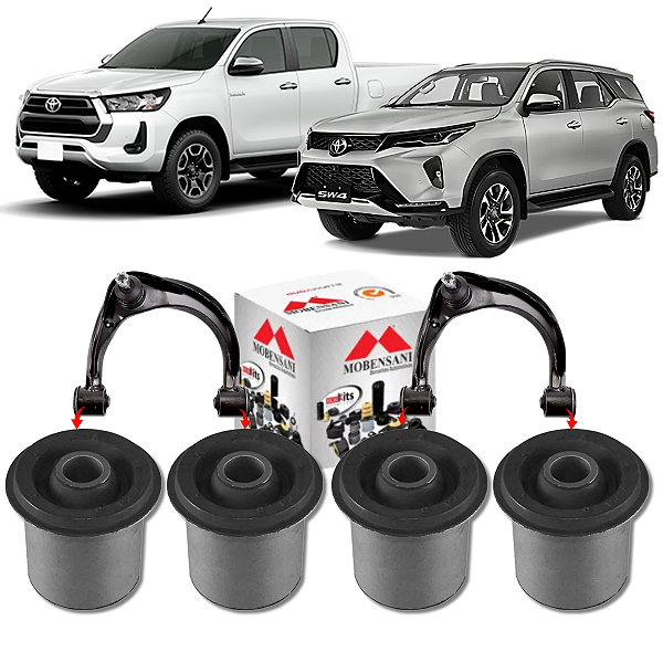 KIT 04 BUCHAS DA BANDEJA SUPERIOR DIANTEIRA HILUX / SW4 2016 A 2023