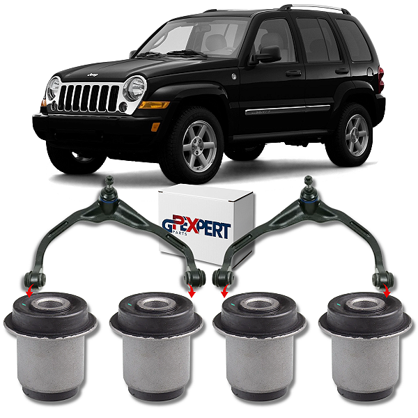 KIT 4 BUCHA BANDEJA DIANTEIRA SUPERIOR  JEEP CHEROKEE 3.7 2001 A 2012