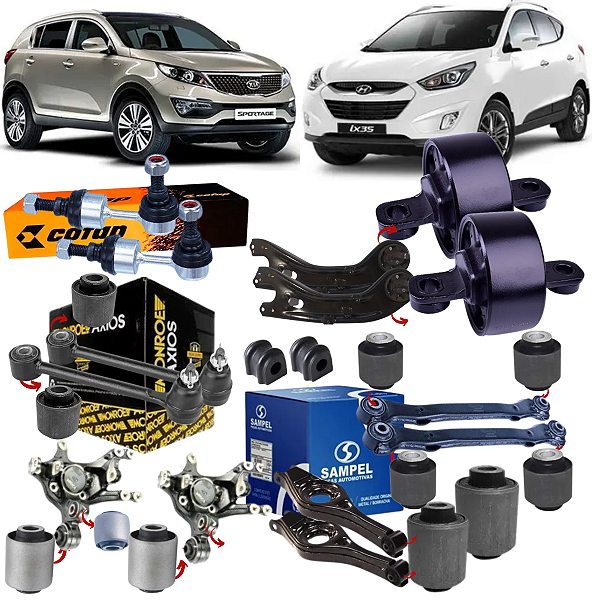 Kit Jogo 18 Buchas Suspensão Traseira Ix35 Sportage 2010/...
