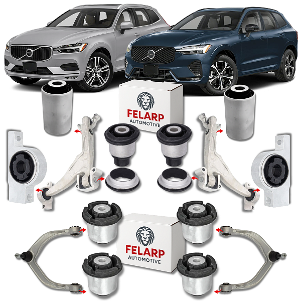 KIT 10 BUCHAS BANDEJA DIANTEIRA SUPERIOR INFERIOR XC60 2018 A 2026