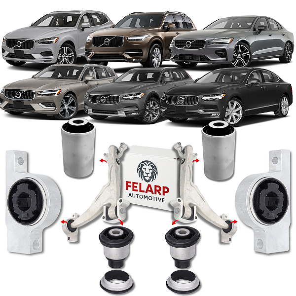KIT 6 BUCHA BANDEJA DIANTEIRA INFERIOR S60 S90 V60 V90 XC60 XC90 2018 A 2026