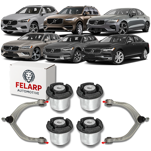 KIT 4 BUCHA BANDEJA DIANTEIRA SUPERIOR S60 S90 V60 V90 XC60 XC90 2018 A 2026