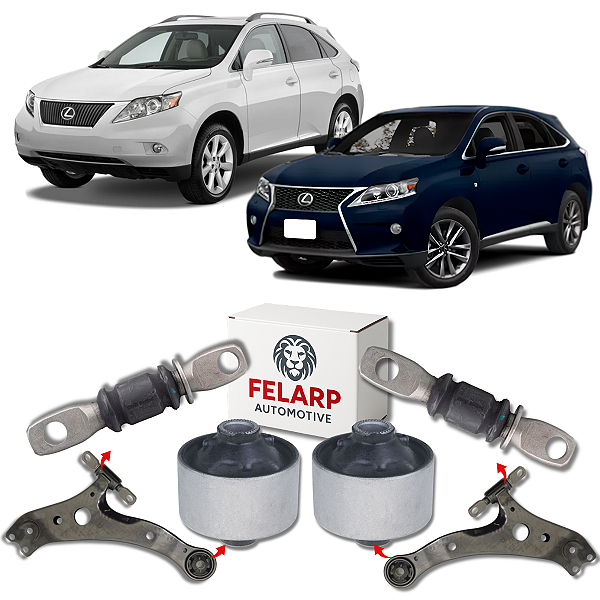 KIT 04 BUCHAS BANDEJA DIANTEIRA LEXUS RX 350 3.5 V6 24V GASOLINA AWD AUTOMÁTICO 2010 A 2015