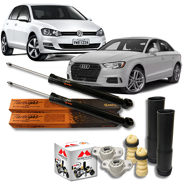 KIT AMORTECEDOR COXIM TRASEIRO GOLF AUDI A3 1.4 1.8 2.0 TSI GTI TFSI 2014 A 2022