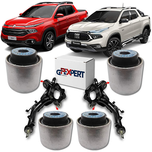 KIT 4 BUCHAS MANGA DO EIXO SUSPENSÃO TRASEIRA TORO 2016 A 2026