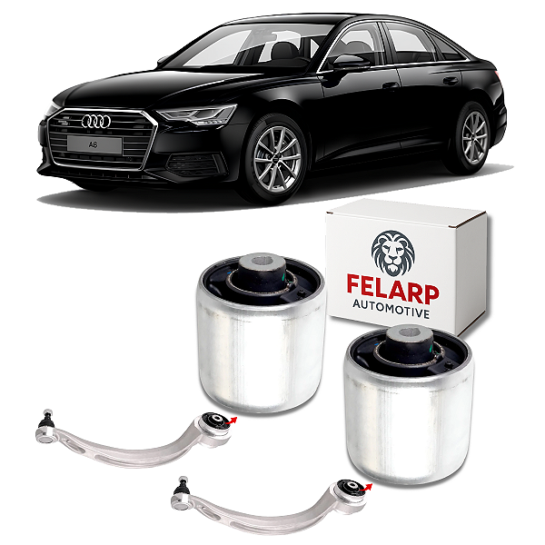PAR BUCHAS BRAÇO CURVO DIANTEIRO AUDI A6 2.0 3.0 TFSI V6 2017 A 2023