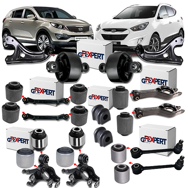 KIT 16 BUCHAS DA SUSPENSÃO TRASEIRA IX35 SPORTAGE 2010 A 2018