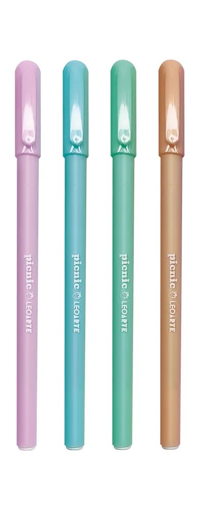 kit Caneta Colorida 0.7 Esferográfica Picnic 4 cores - Leoarte