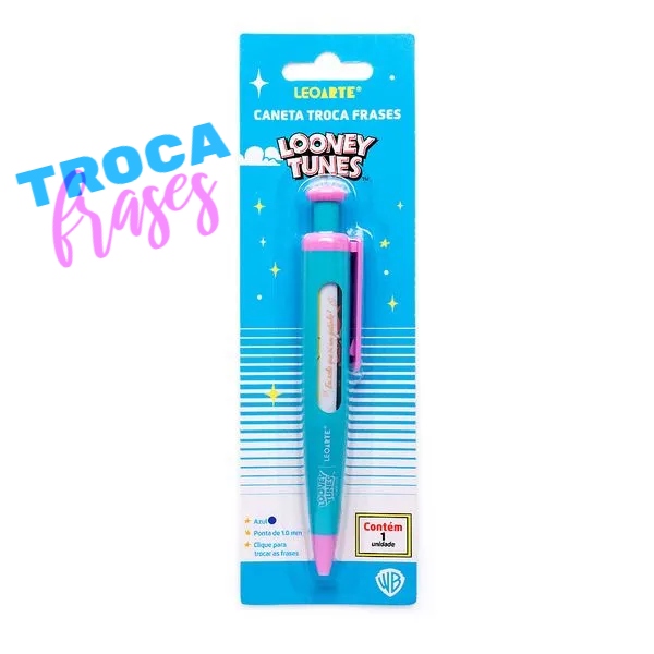 Caneta Esferográfica Looney Tunes Troca Frases - Leoarte