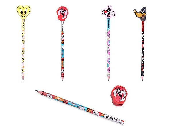 Lápis HB com borracha na ponta Looney Tunnes - Leo&Leo