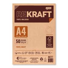 Papel Kraft Jandaia A4 120g 50 Folhas