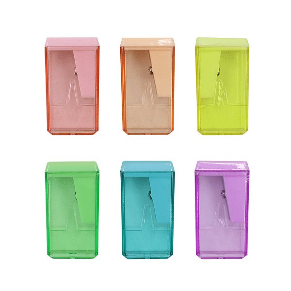 Apontador Bloco c/ Deposito Retangular 4 cm Pastel Trend - Leo&leo