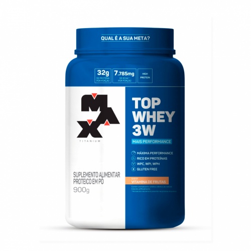 TOP WHEY 3W + PERFORMANCE POTE 900 GR VITAMINA DE FRUTAS VF