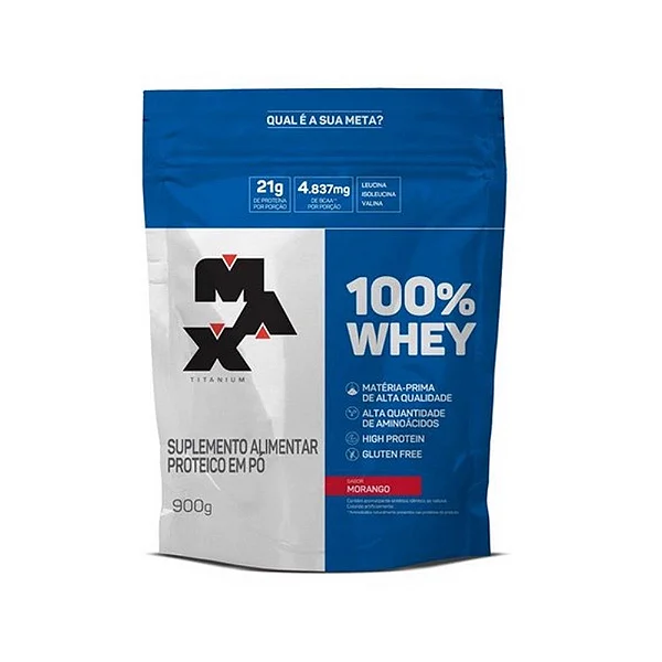 100% WHEY REFIL 900G SABOR MORANGO VF