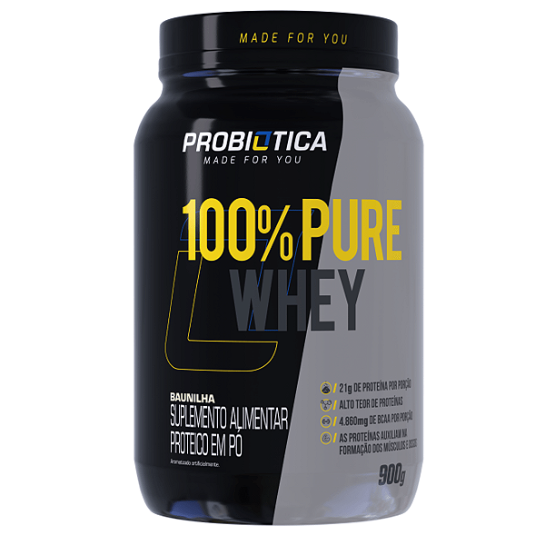 100% PURE WHEY POTE 900G BAUNILHA V02 VF
