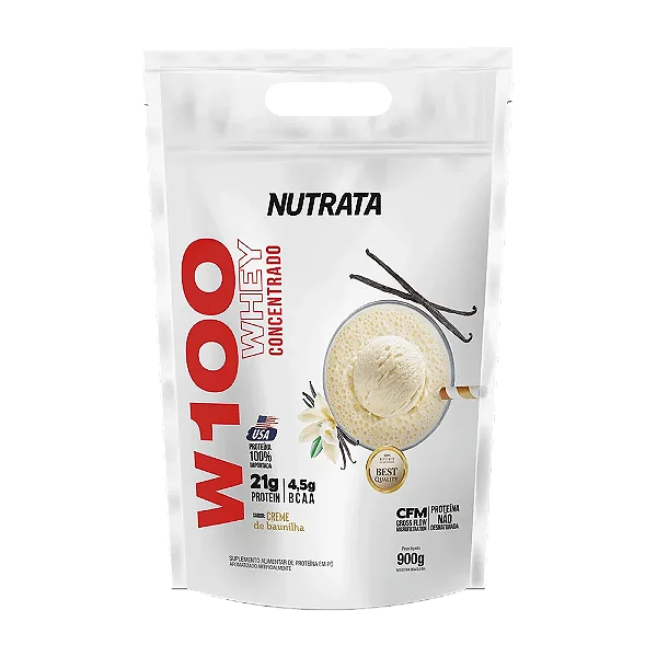 W100 BAUNILHA 900GR REFIL - NUTRATA