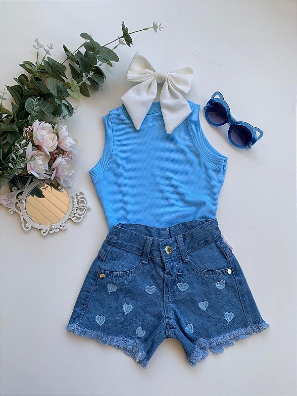 Short Jeans Coração