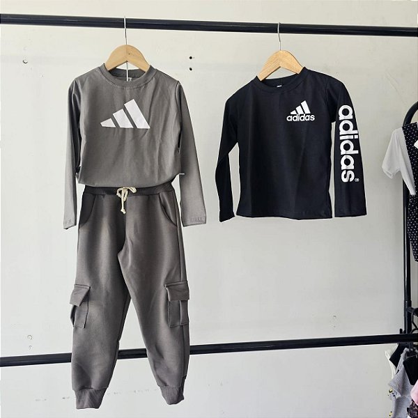 Conjunto Adidas Cinza