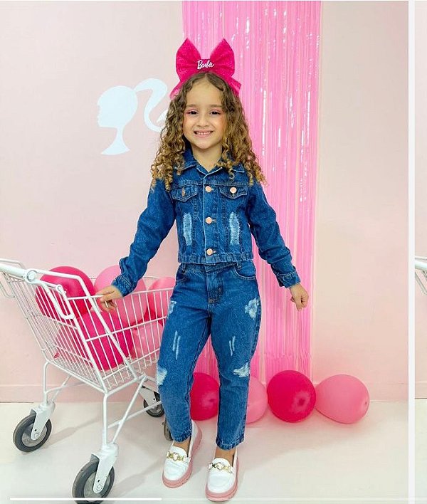 Jaqueta jeans fem escura