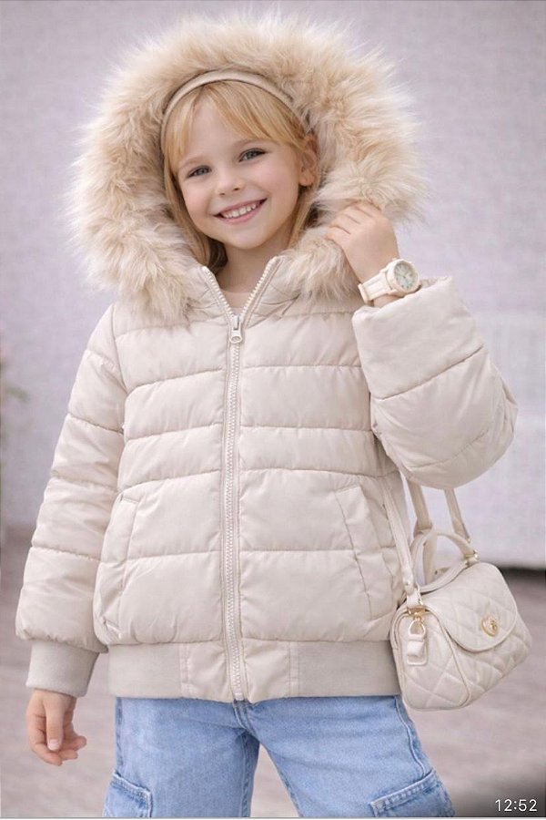 Jaqueta Microfibra fem bege