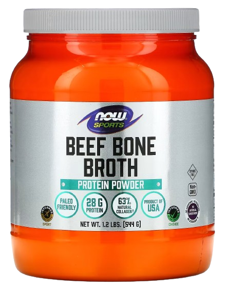 Beef Bone Broth Now 544g – Proteína e Colágeno Sem Adoçantes Artificiais, Paleo Original✅