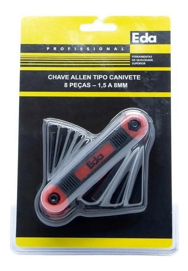 Chave Allen Canivete 8 Peças 1,5mm a 8mm Eda Profissional