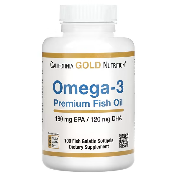 Omega 3 Premium EPA DHA 100 Softgels – Suplemento Cardiovascular e Cerebral Original California Gold ✅