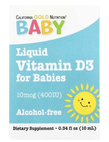 Vitamina D3 Infantil Gotas 400 UI California Gold – 10ml Original EUA✅