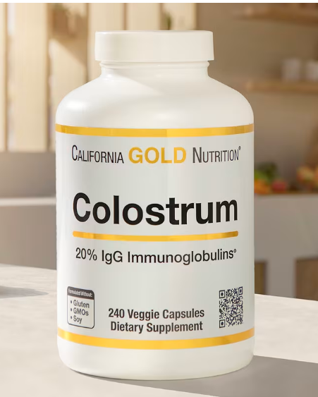 Colostro 20% IgG Califórnia Gold 240 Cáps Imunidade, Saúde Intestinal e Antioxidantes Original✅