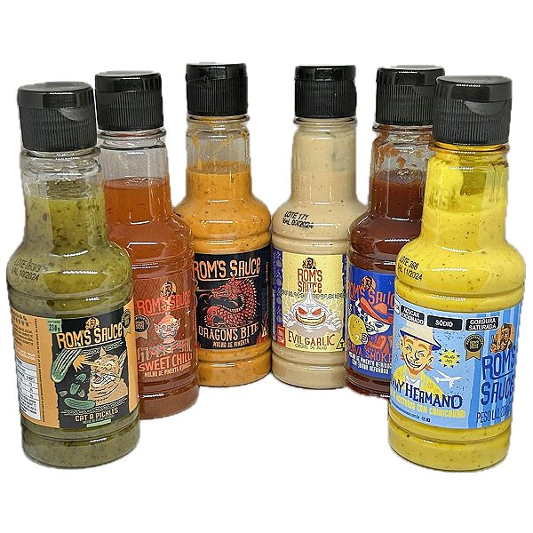 Kit 6 Molhos Especiais Gourmet Premium Rom's Sauce