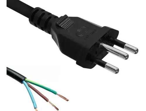 Cabo De Alimentação De Energia 1,00 Metros 3 Pinos