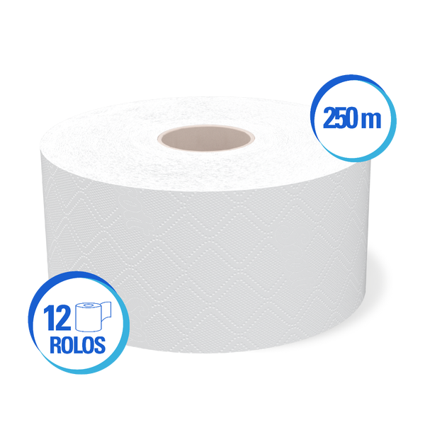 Papel Higiênico Rolo Scott® Puxe Central 250m - Caixa com 12 Rolos