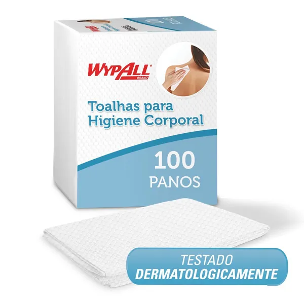 Pano de Limpeza WypAll® X60 Higiene Corporal -1 Pacote com 100 panos 28,4x34,4cm
