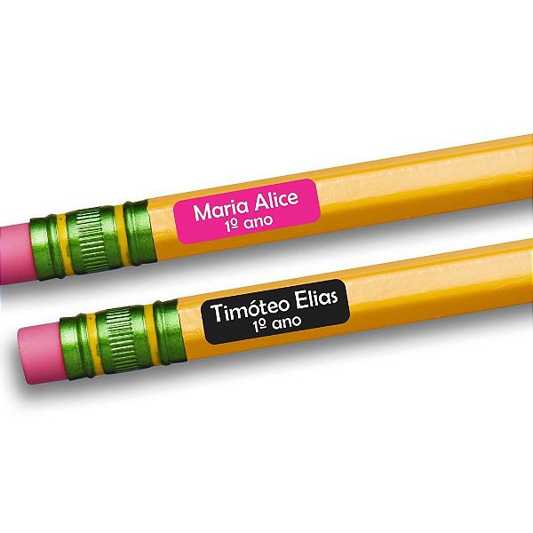 140 Etiquetas Escolares Vinil LÁPIS PEQUENAS