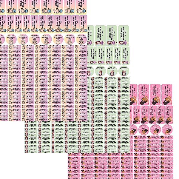 175 Etiquetas Escolares Vinil Princesa