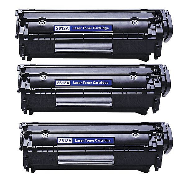 Kit 3x Toner Compatível HP 12A Q2612A HP1010 HP1020 HP1022