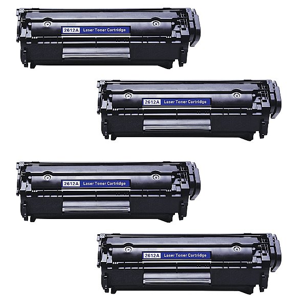 Kit 4x Toner Compatível HP 12A Q2612A HP1010 HP1020 HP1022