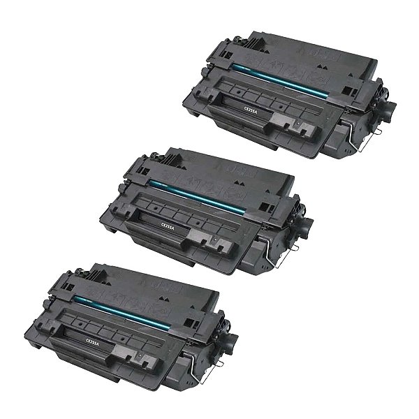 Kit 3 Toner Compatível HP 55A CE255A HP P3015 P3016 HP M521