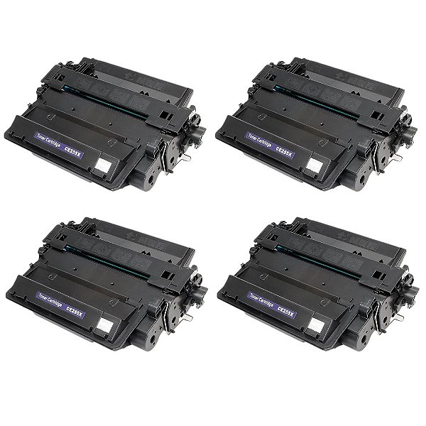 Kit 4 Toner Compatível HP 55X MAIOR CE255X HP P3015 HP M521