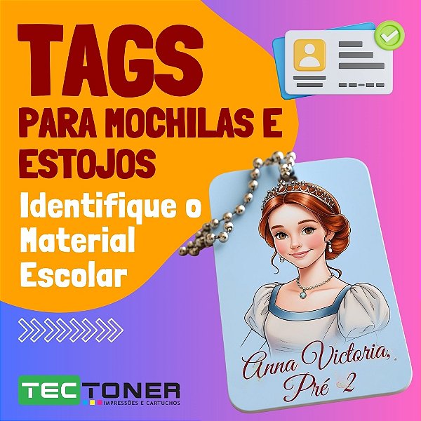 Tag para Mochilas e Estojos