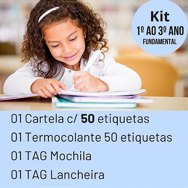 Kit 1º ao 3º ano - Etiquetas Escolares