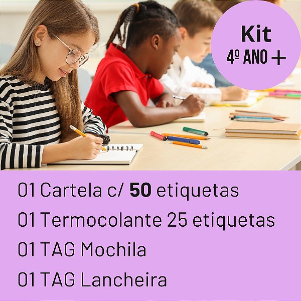 Kit 4º ano + - Etiquetas Escolares