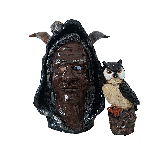 Busto de Pomba Gira Cacurucaia e Coruja - Sob encomenda