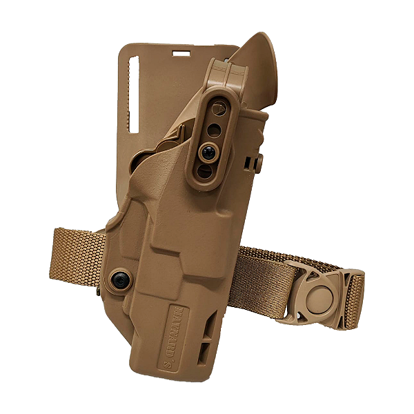 Coldre de Cintura Glock 2/3 Ret com Fita - PRF/CAQUI (Maynards MTM)