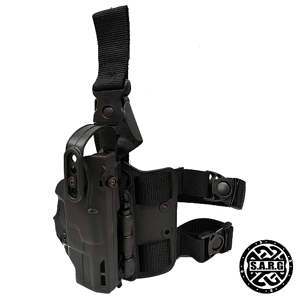 Combo Coldre MTM 2R e 3R Glock ou APX para Perna - Preto (Maynards MTM)
