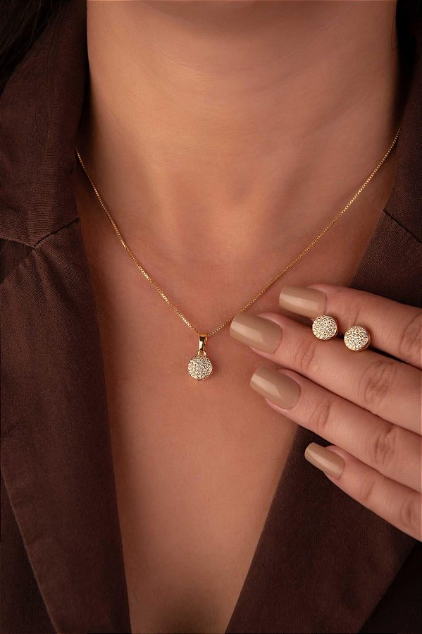 Conjunto Bolinhas Cravejadas