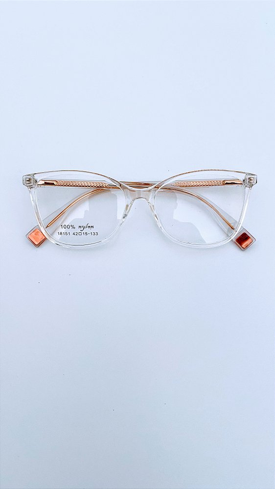 Armação infantil feminina  transparente acetato